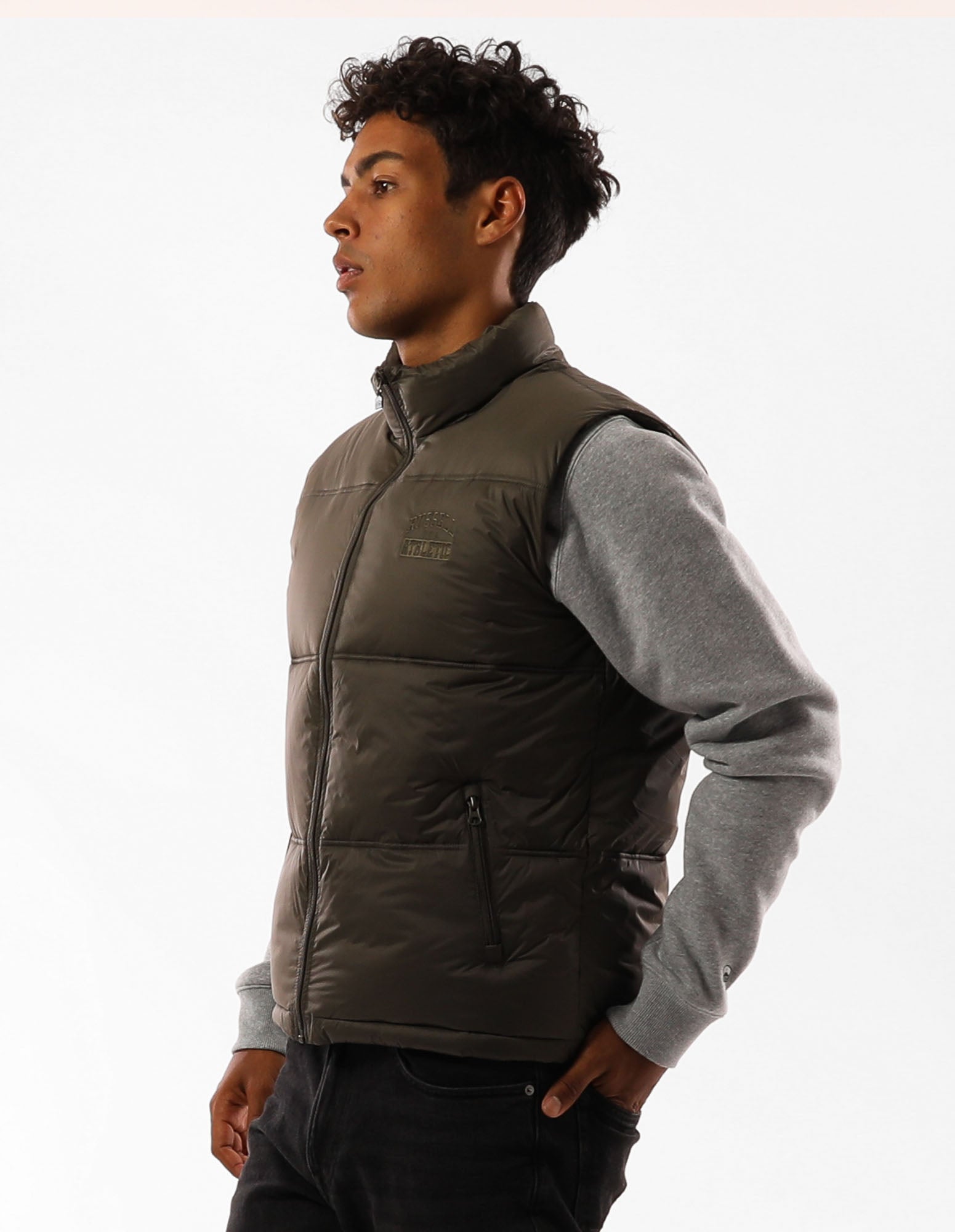 Russell Athletic Australia Men's Kennedy Puffer Vest - Olive True Since 1902