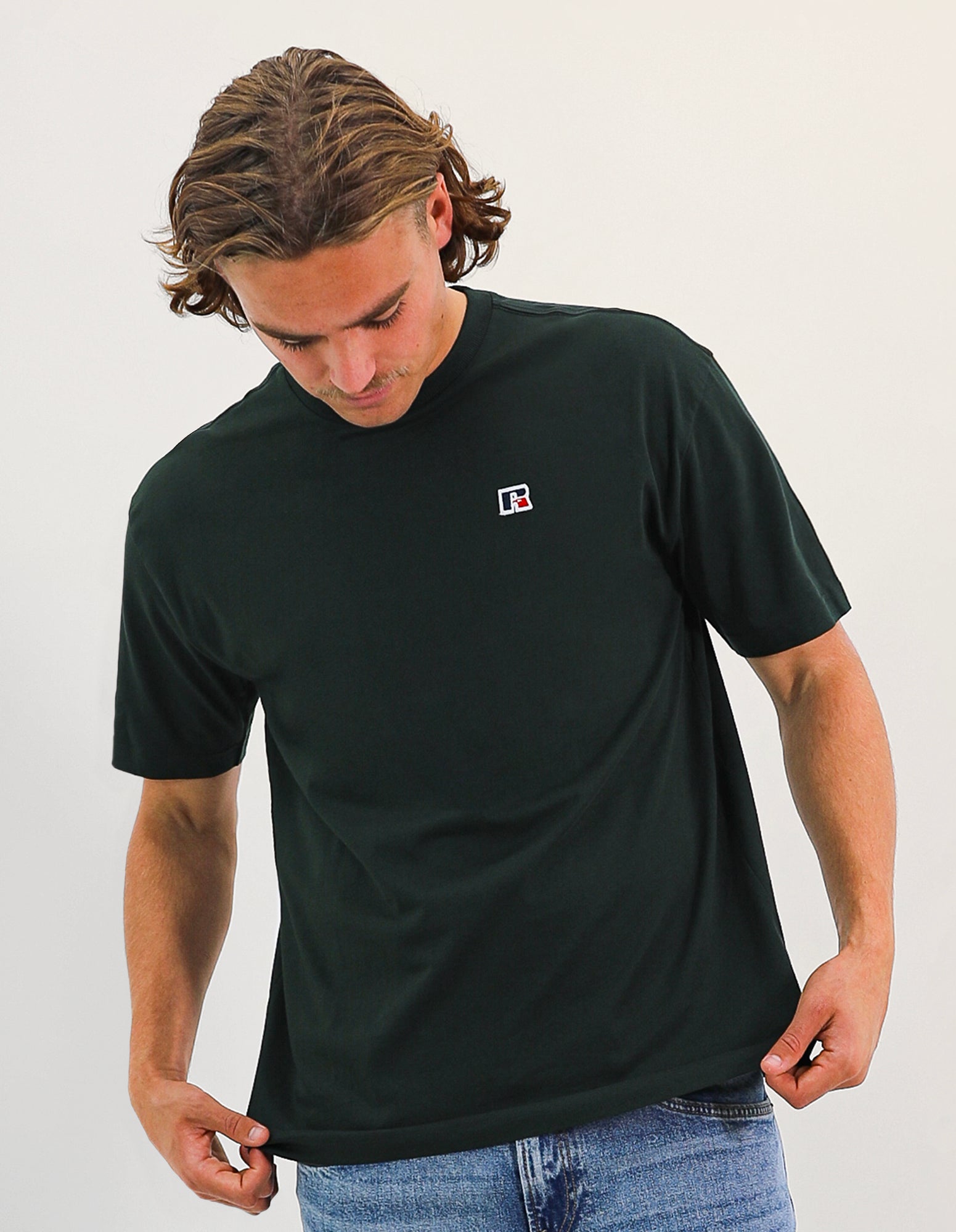 R Logo Oversize Men's Tee - Dark forest