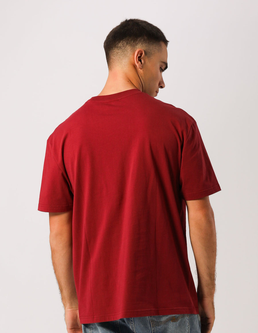 Russell Athletic Australia Mens R Logo Oversize Tee - Maroon True Since 1902