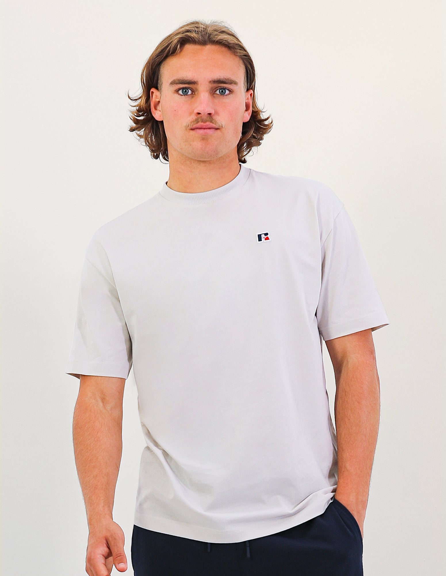R Logo Oversize Men's Tee - Stone