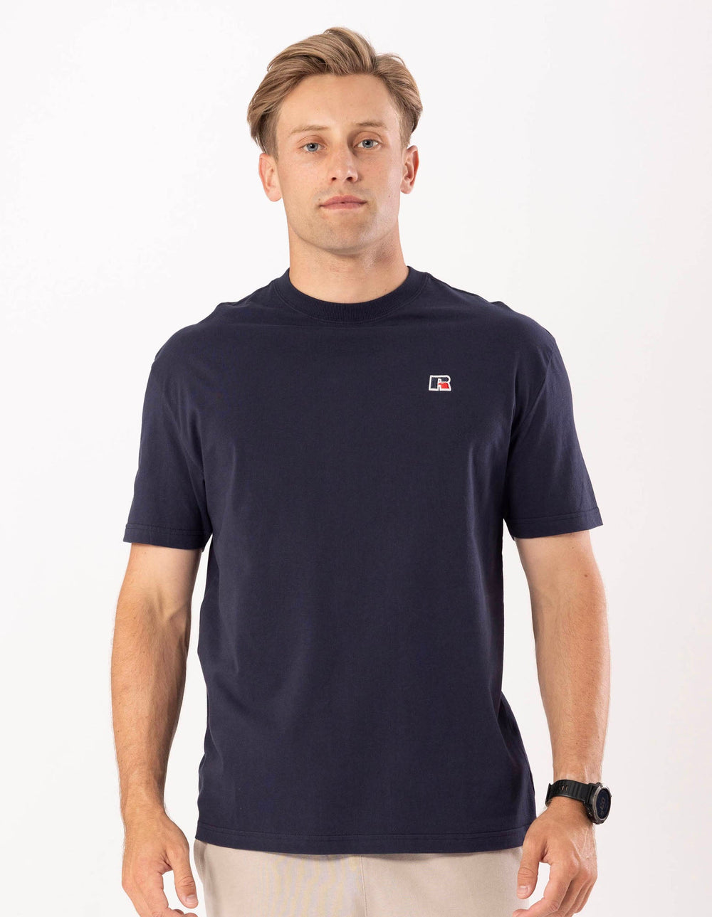Russell Athletic Australia Mens R Logo Oversize Tee - Michigan Navy True Since 1902