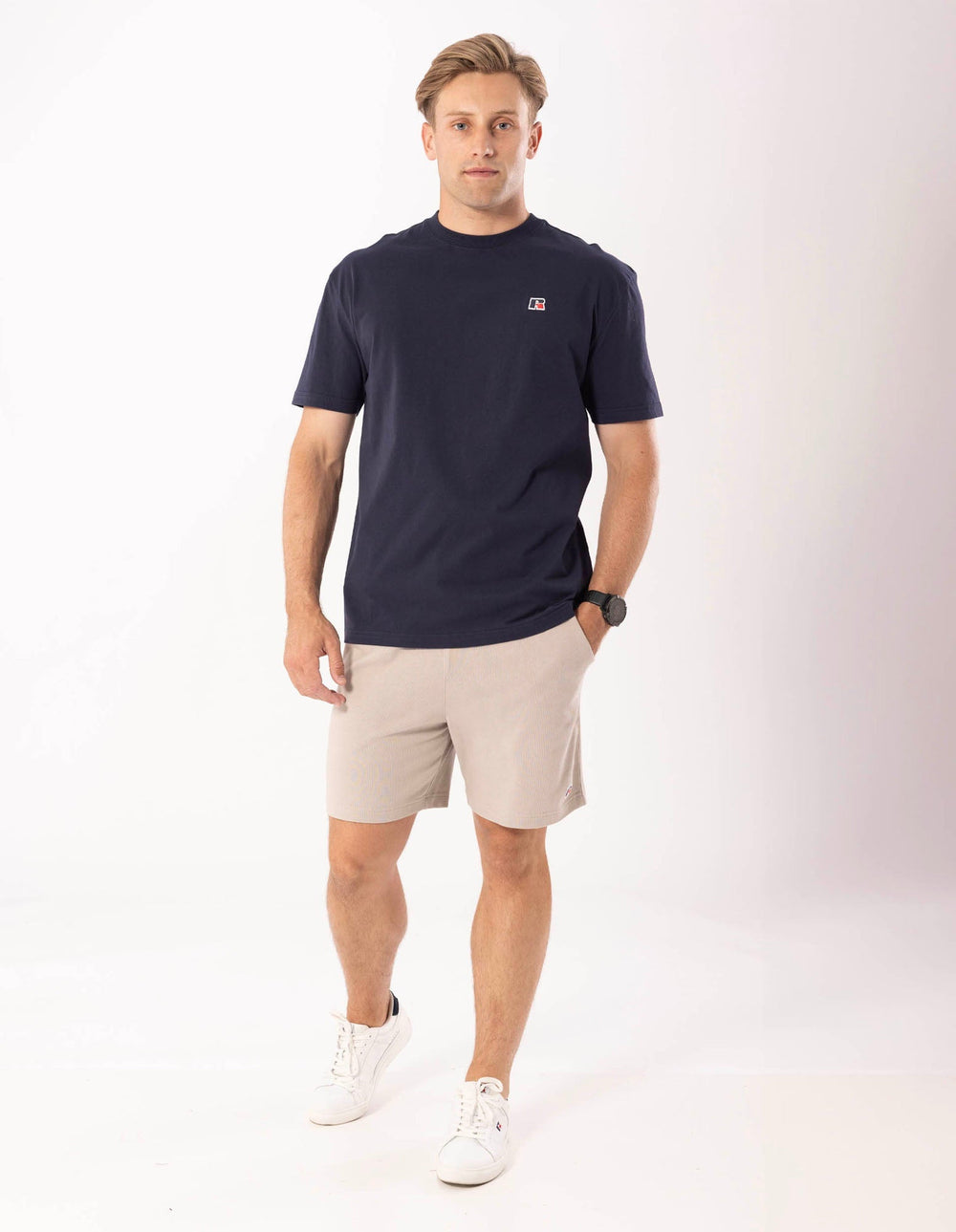 Russell Athletic Australia Mens R Logo Oversize Tee - Michigan Navy True Since 1902