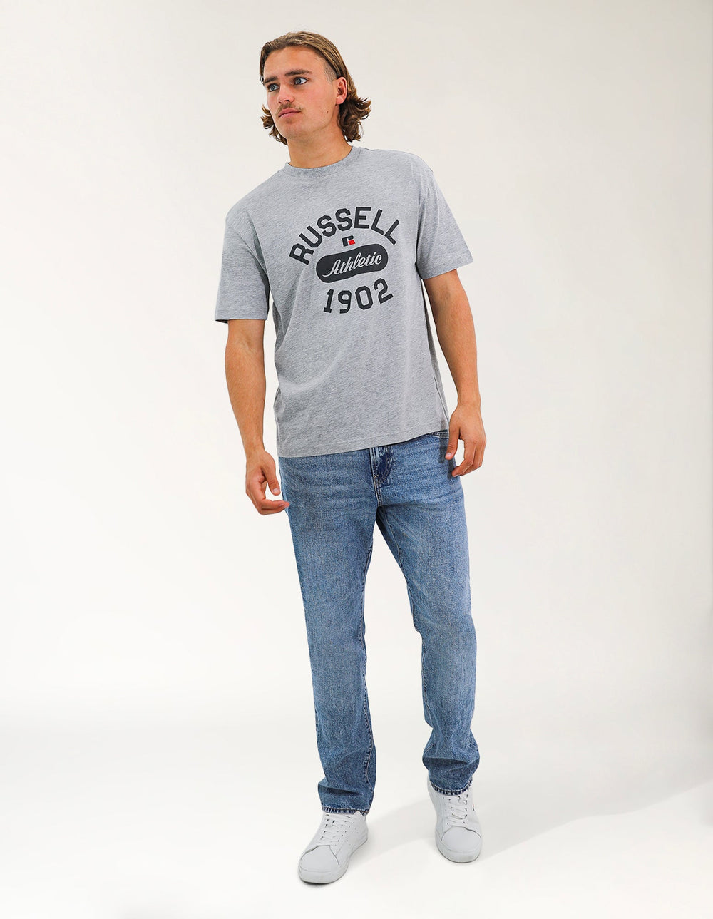 1902 Oversized Men's Tee - Grey Marle