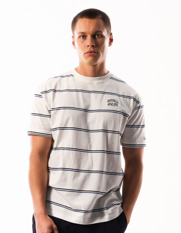 Russell Athletic Australia Men's Striped Arch Tee - Stardust True Since 1902