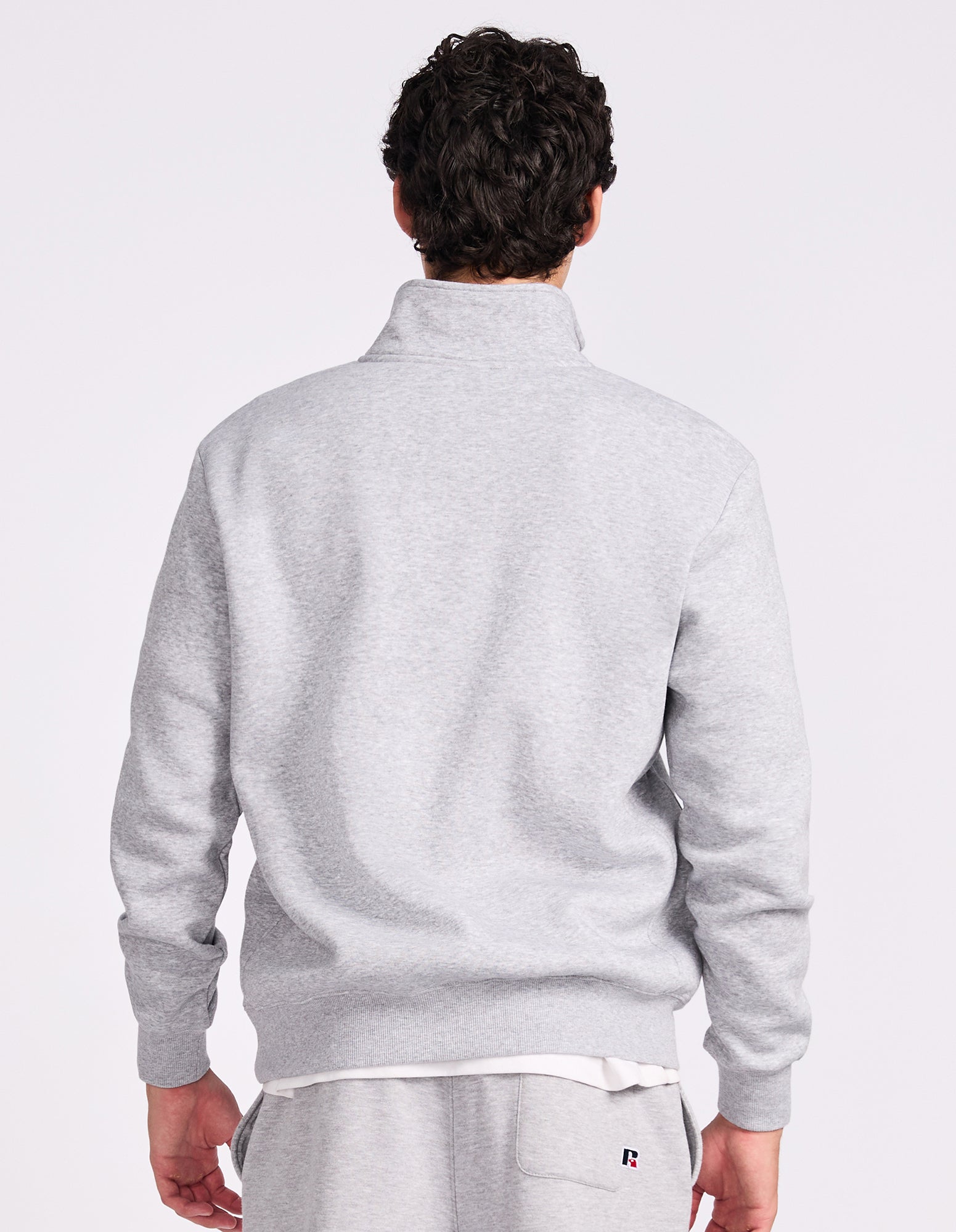 R Logo Men's Quarter Zip - Grey Marle