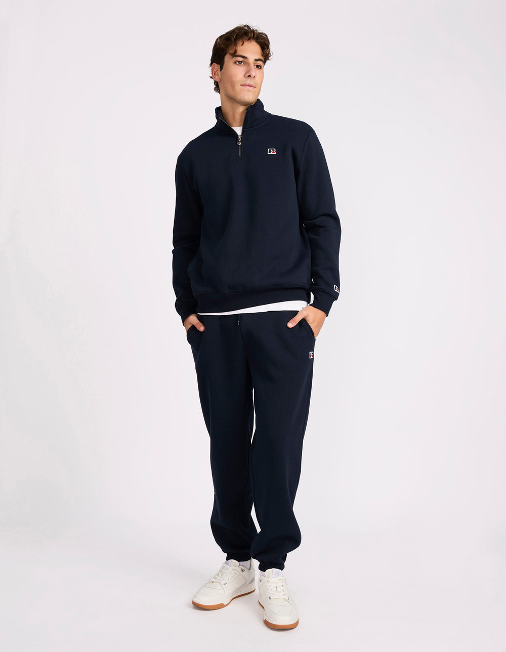 R Logo Men's Quarter Zip - Michigan Navy
