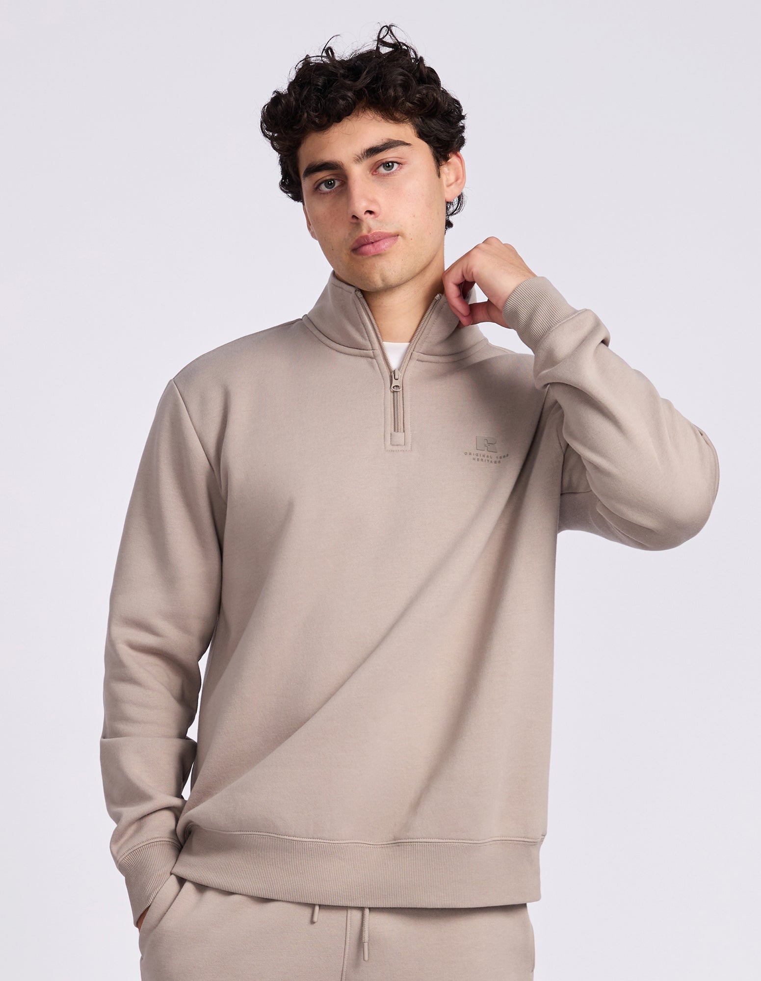 Brooklyn Men's Quarter Zip - Driftwood