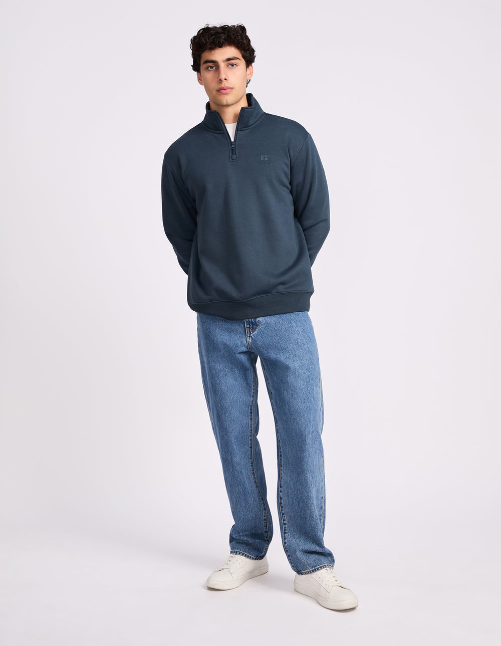 Russell Athletic Australia Brooklyn Men's Quarter Zip - Deep Teal True Since 1902