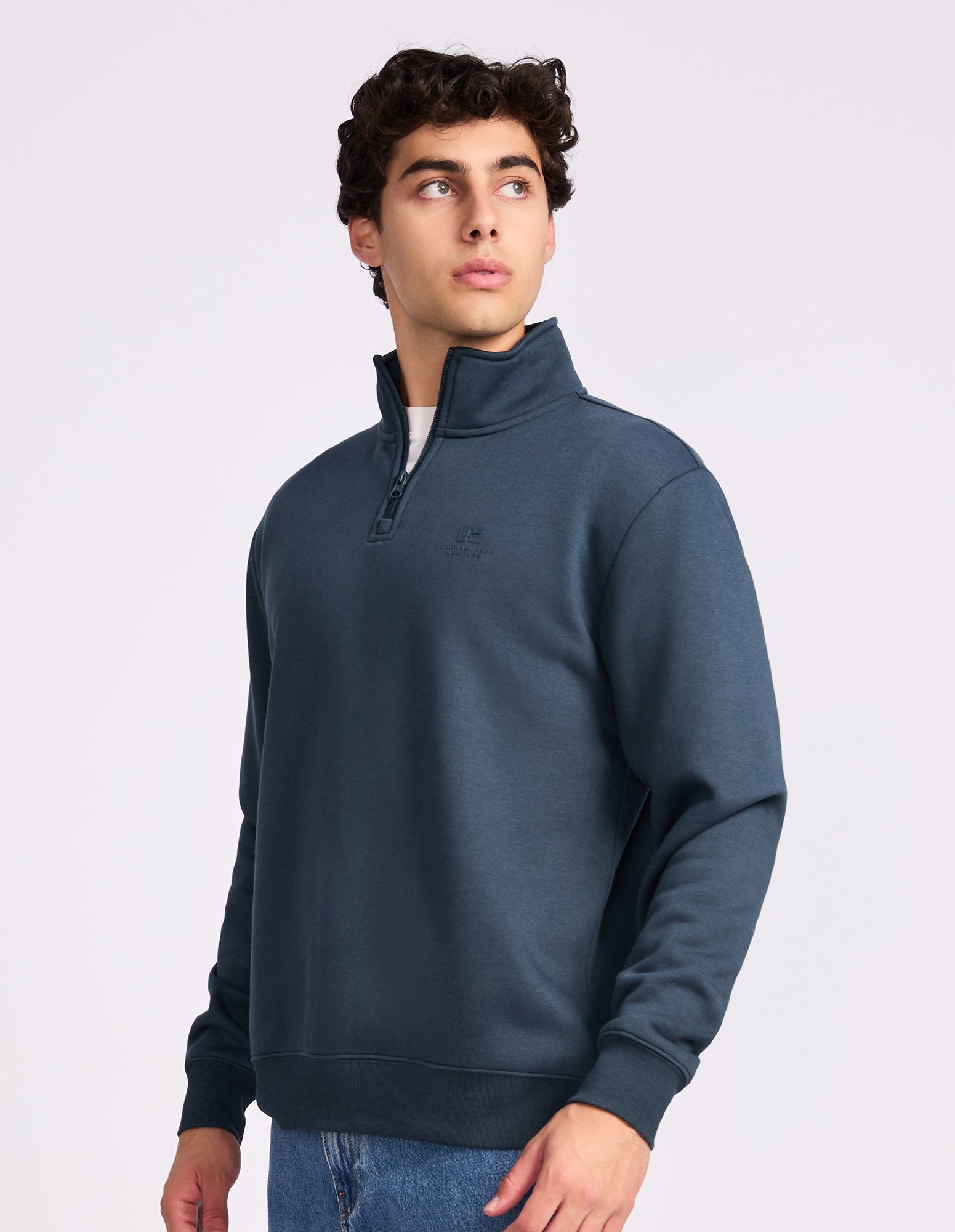 Brooklyn Men's Quarter Zip - Deep Teal