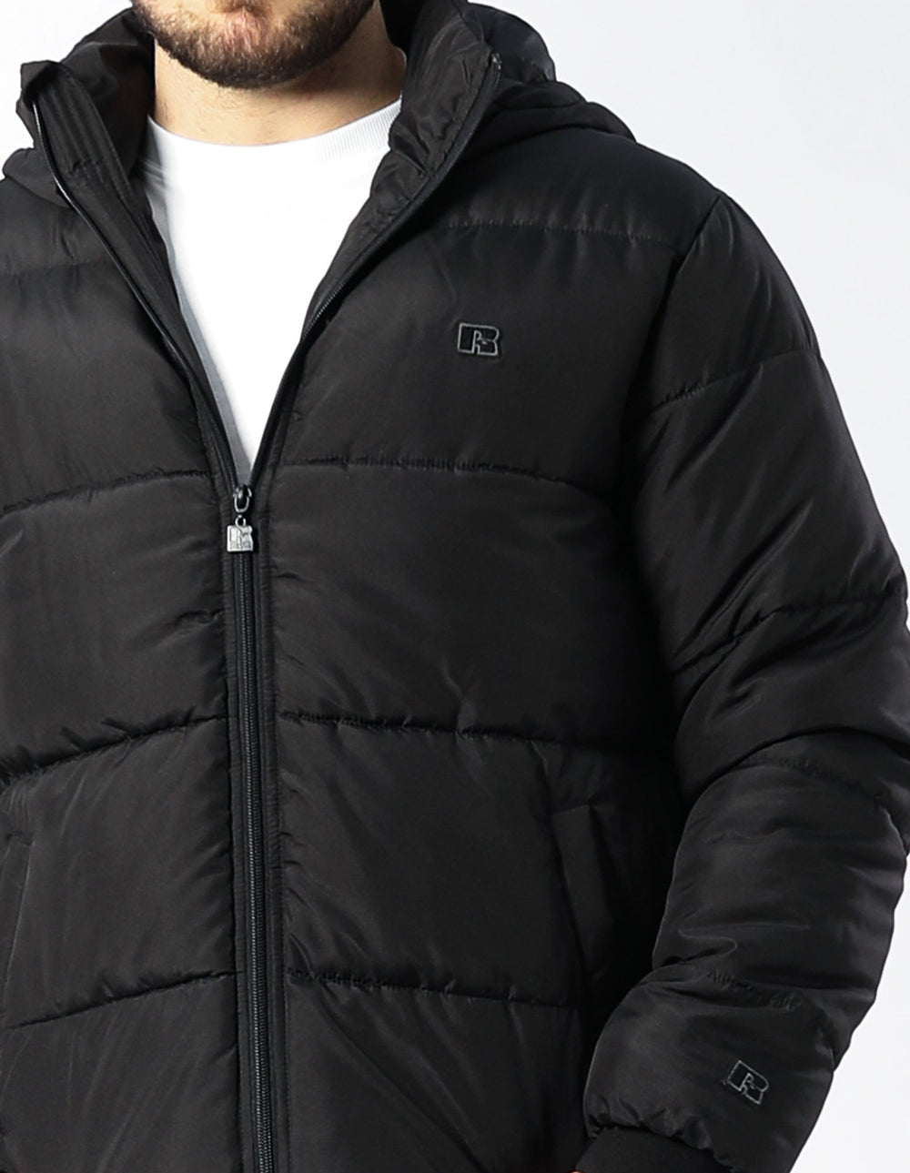 Russell Athletic Australia R Logo Puffer Jacket - Black True Since 1902