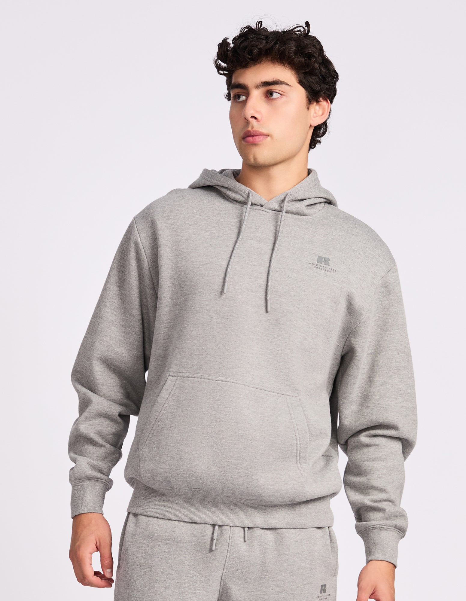 Brooklyn Men's Hoodie - Mid Grey Marle