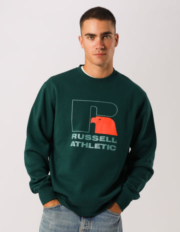 Russell Athletic Australia Men's Eagle Outline Crew - Celtic Green True Since 1902