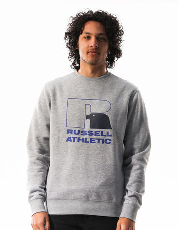 Russell Athletic Australia Men's Eagle Outline Crew - Grey Marle True Since 1902