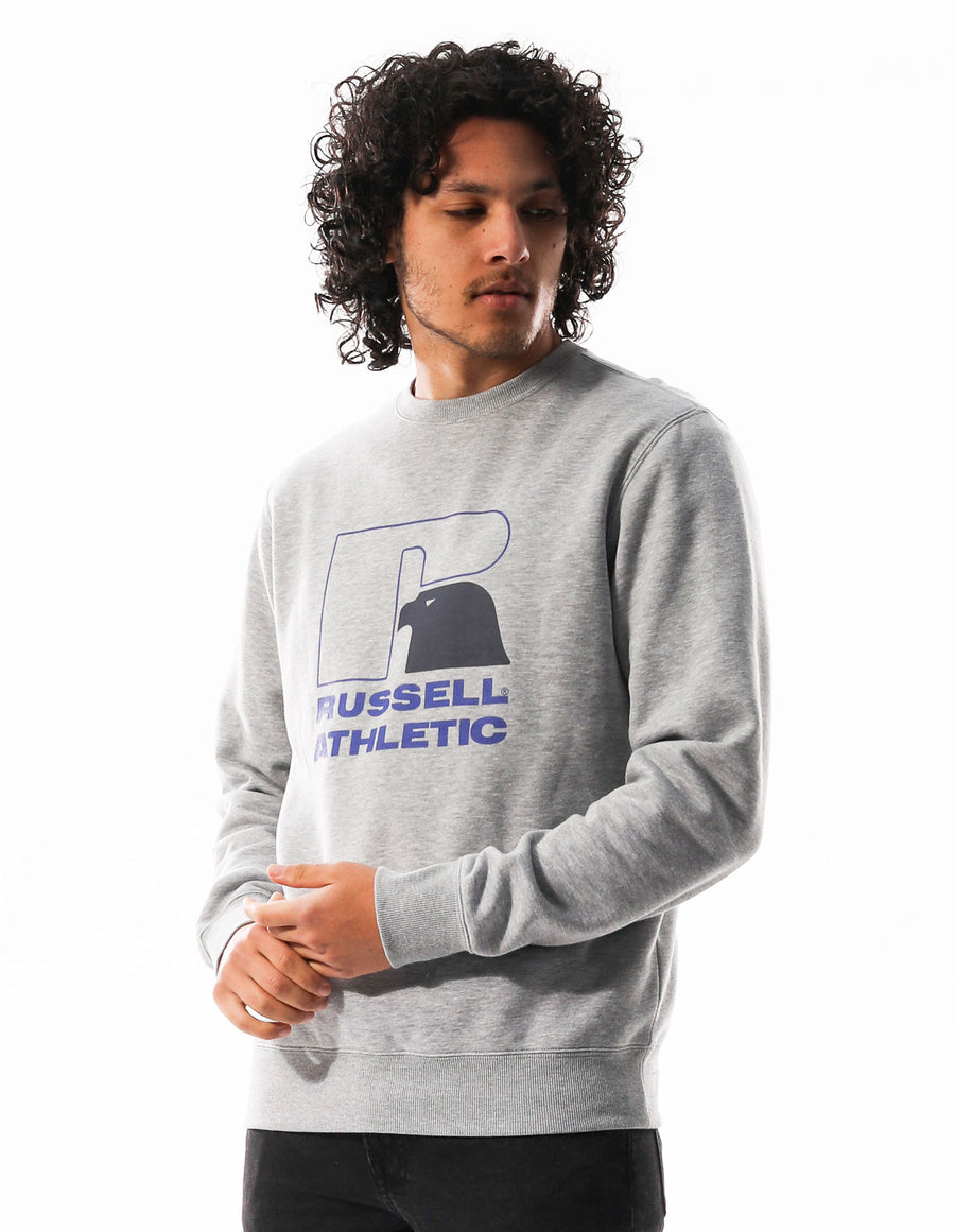 Russell Athletic Australia Men's Eagle Outline Crew - Grey Marle True Since 1902