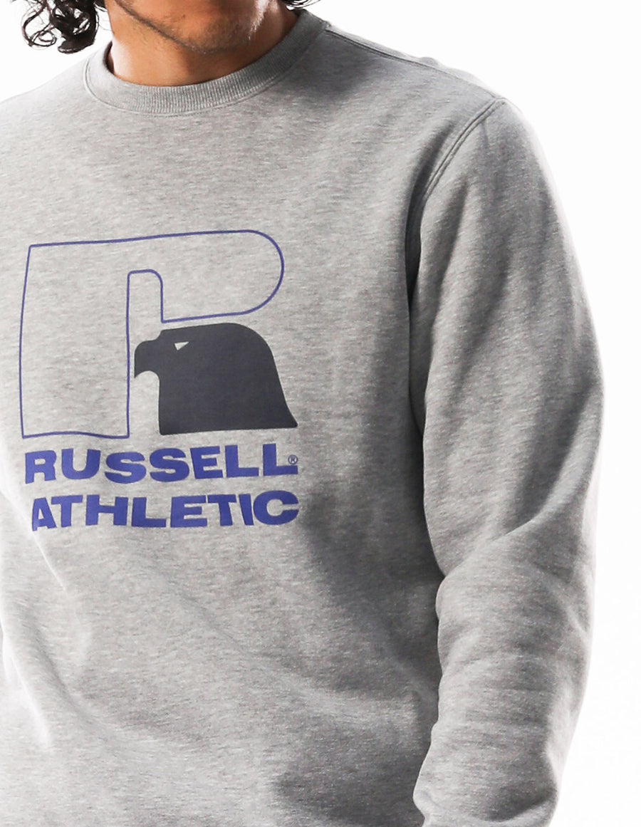 Russell Athletic Australia Men's Eagle Outline Crew - Grey Marle True Since 1902