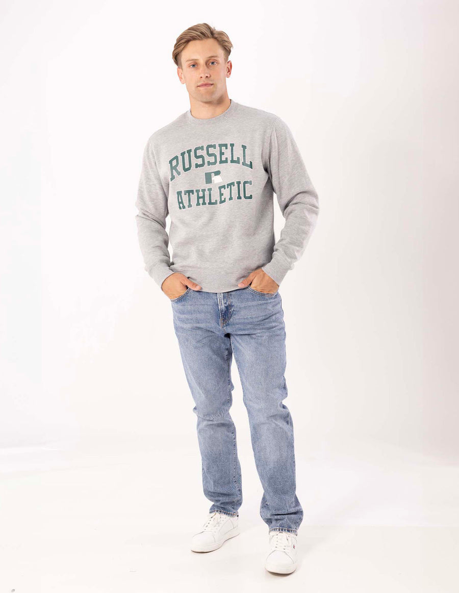Russell Athletic Australia Men's Eagle Arch 2 Tone Crew - Grey Marle True Since 1902