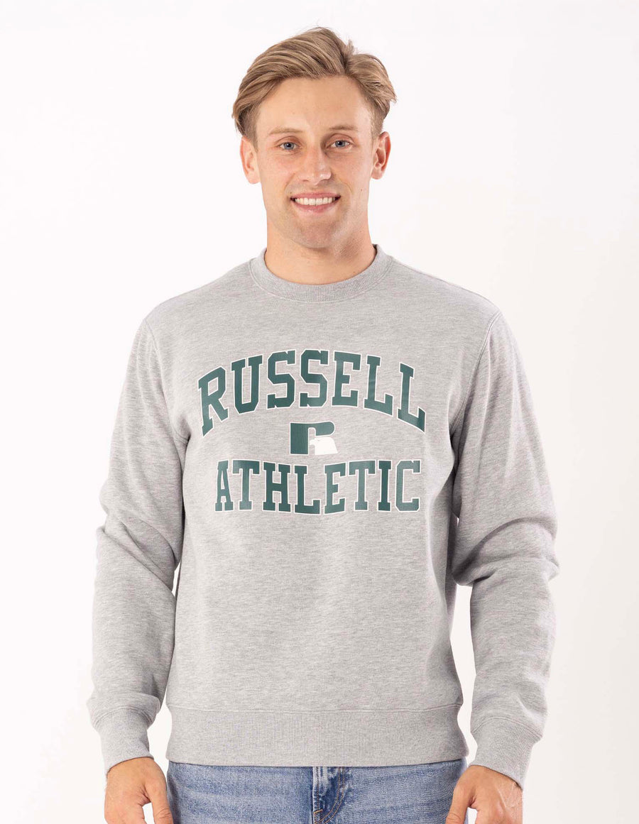 Russell Athletic Australia Men's Eagle Arch 2 Tone Crew - Grey Marle True Since 1902
