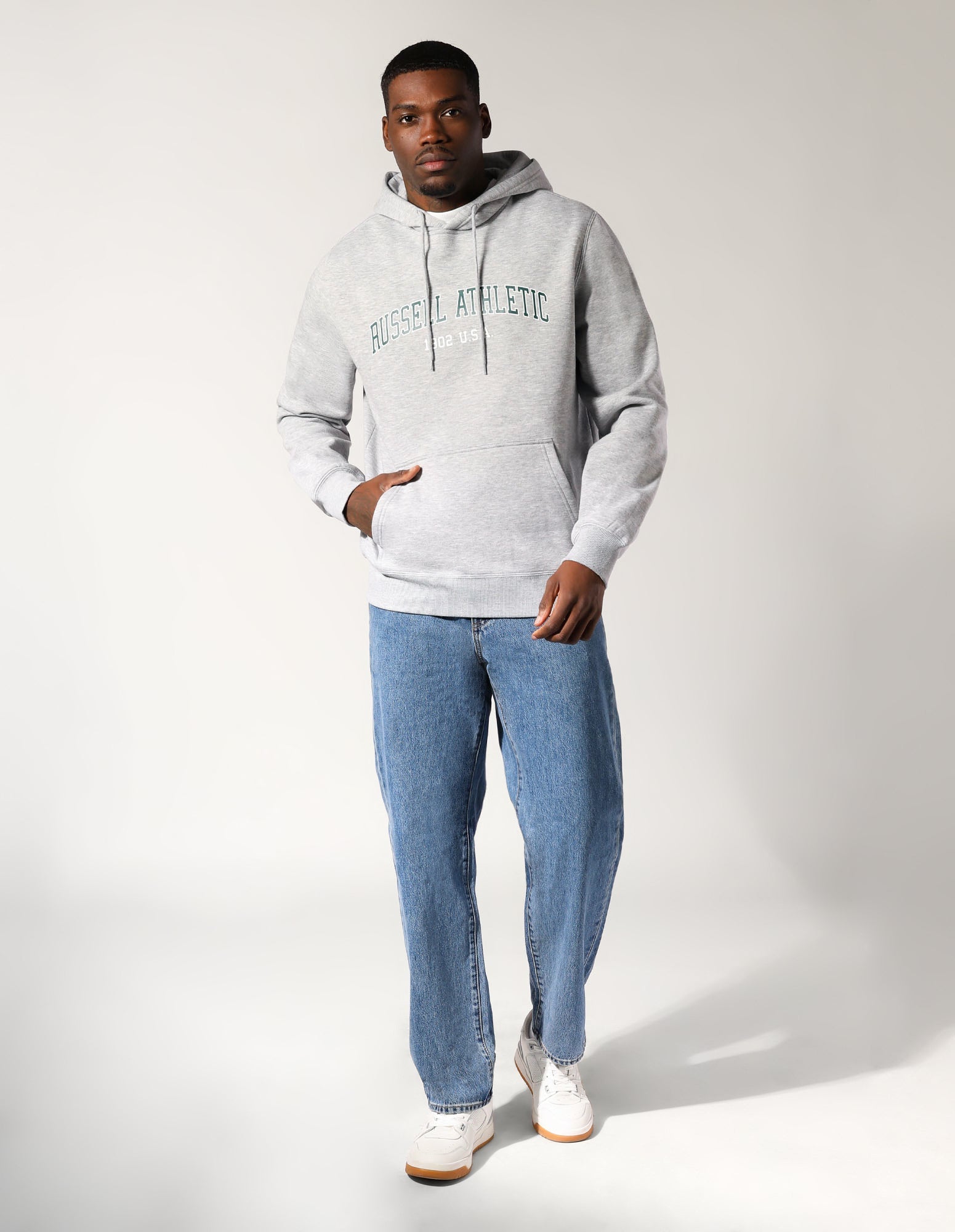 Men’s Big Arch 2 Tone Hoodie - Grey Marle