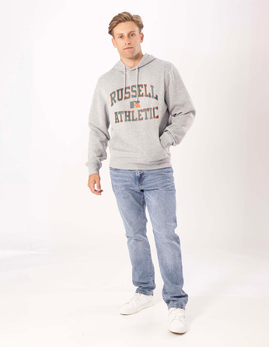 Russell Athletic Australia Men's Eagle Arch 2 Tone Hoodie - Grey Marle True Since 1902