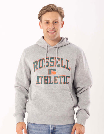 Russell Athletic Australia Men's Eagle Arch 2 Tone Hoodie - Grey Marle True Since 1902