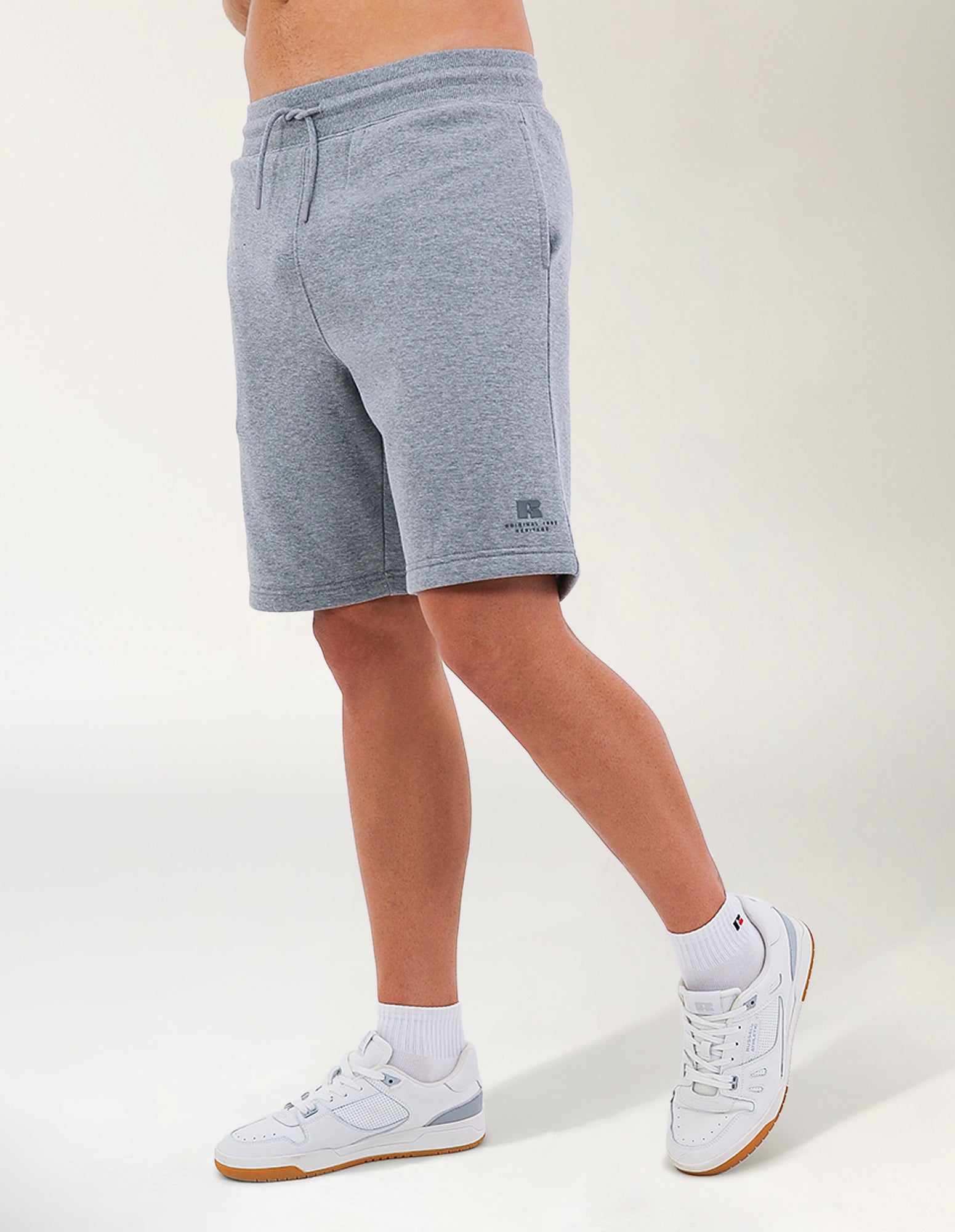 Brooklyn Loose Fit Mens Trackshort - Mid Grey Marle