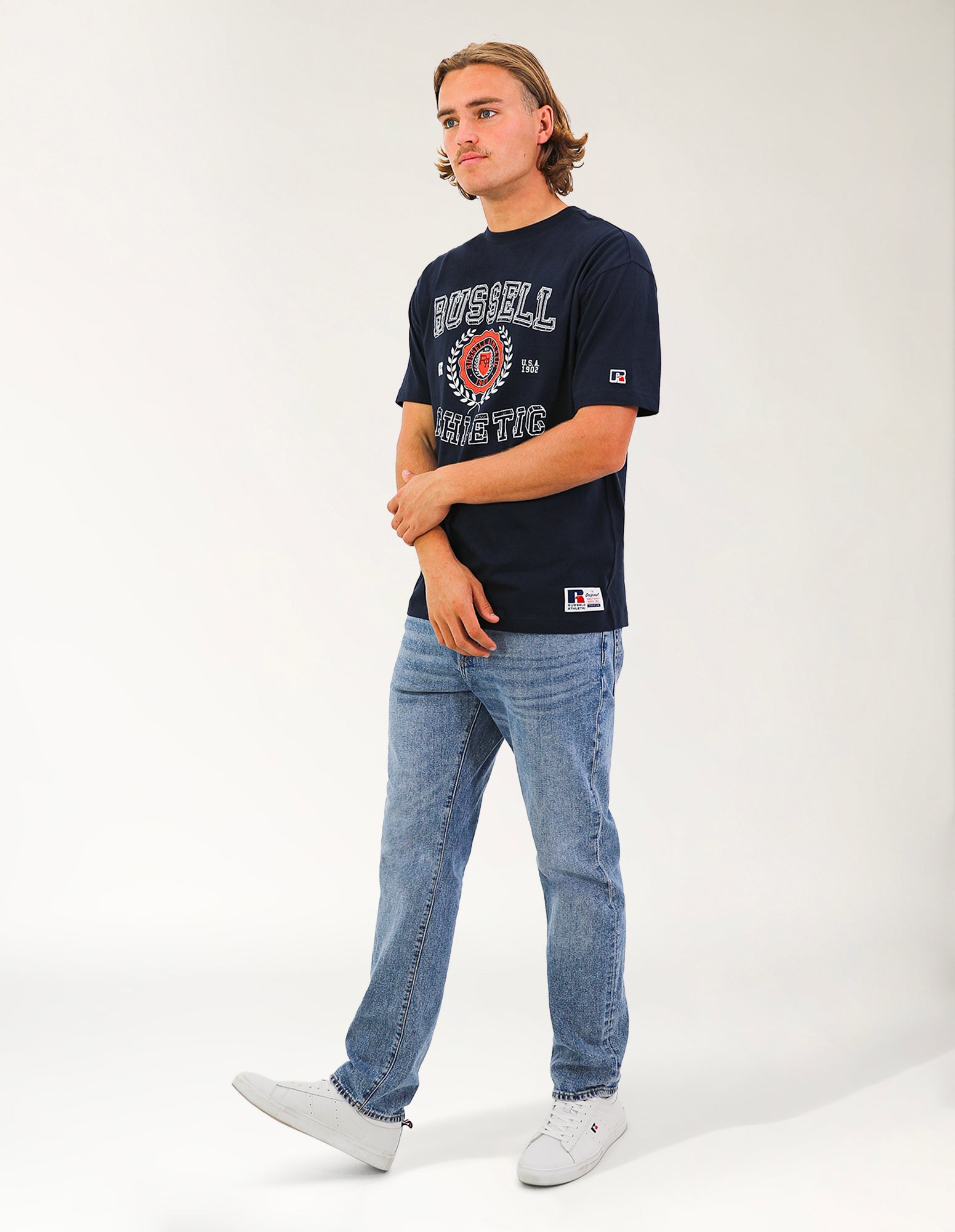 Wreath Oversize Men's Tee - Michigan Navy