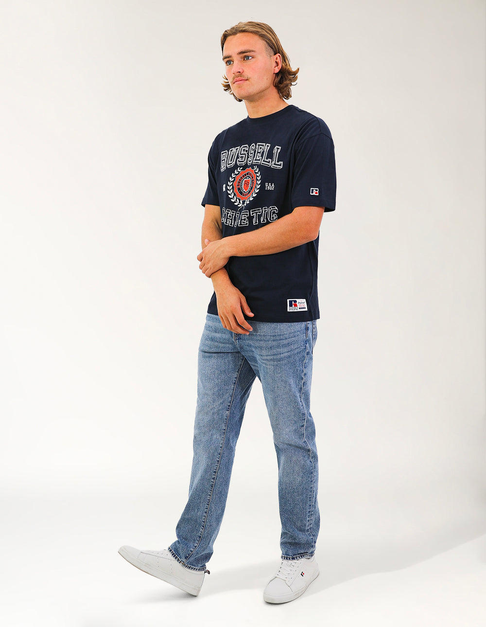 Wreath Oversize Men's Tee - Michigan Navy