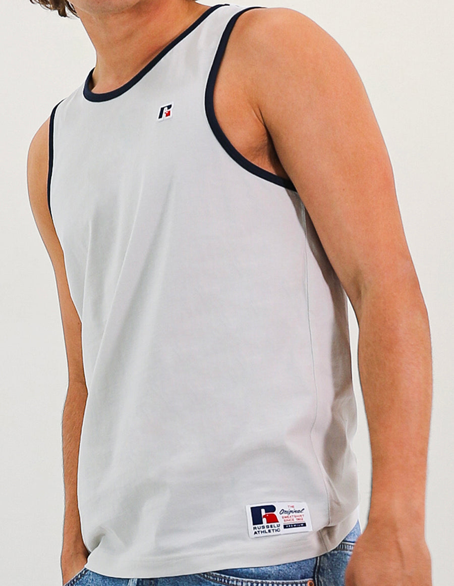 R Logo Men's Singlet - Stone
