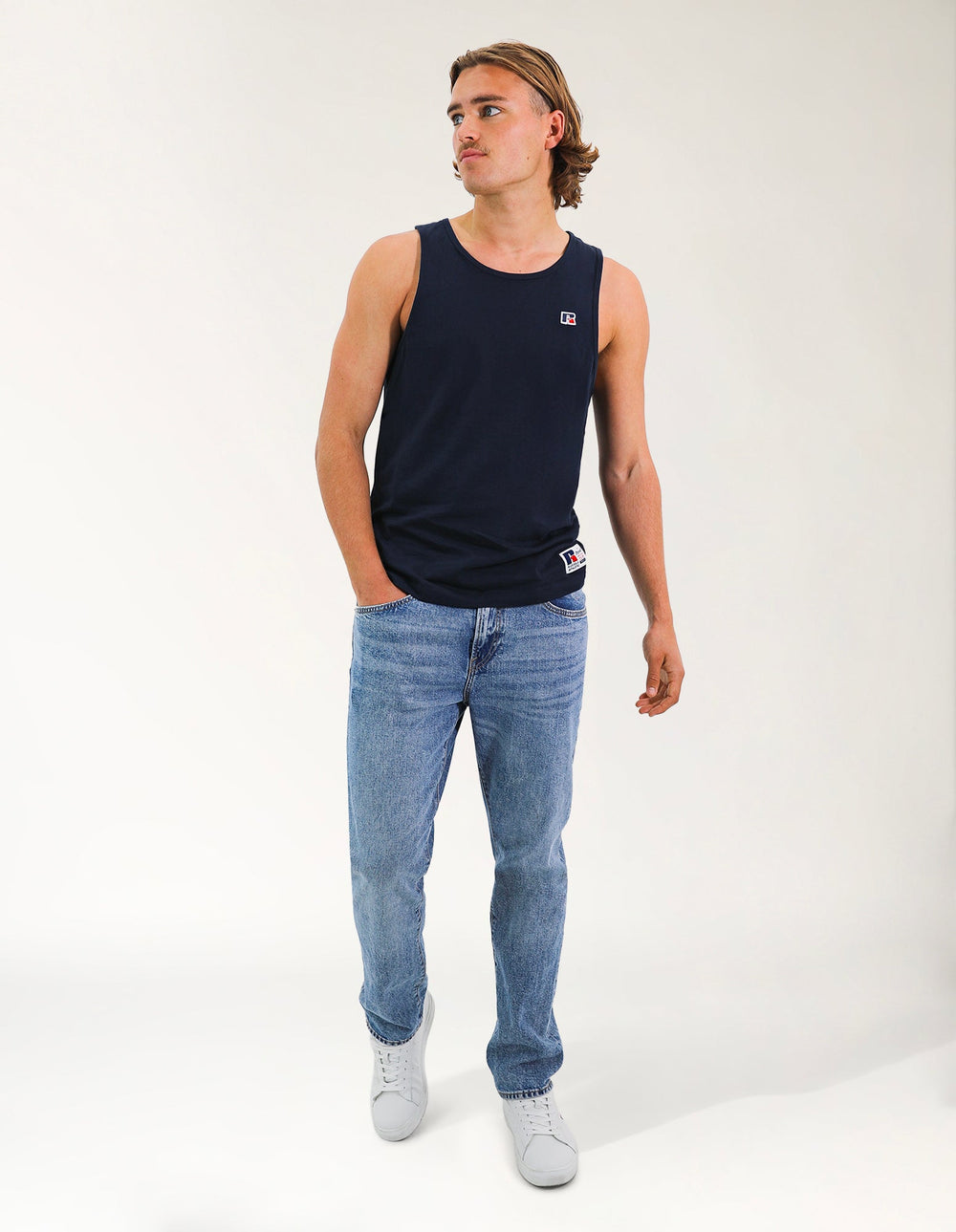R Logo Men's Singlet - Michigan Navy