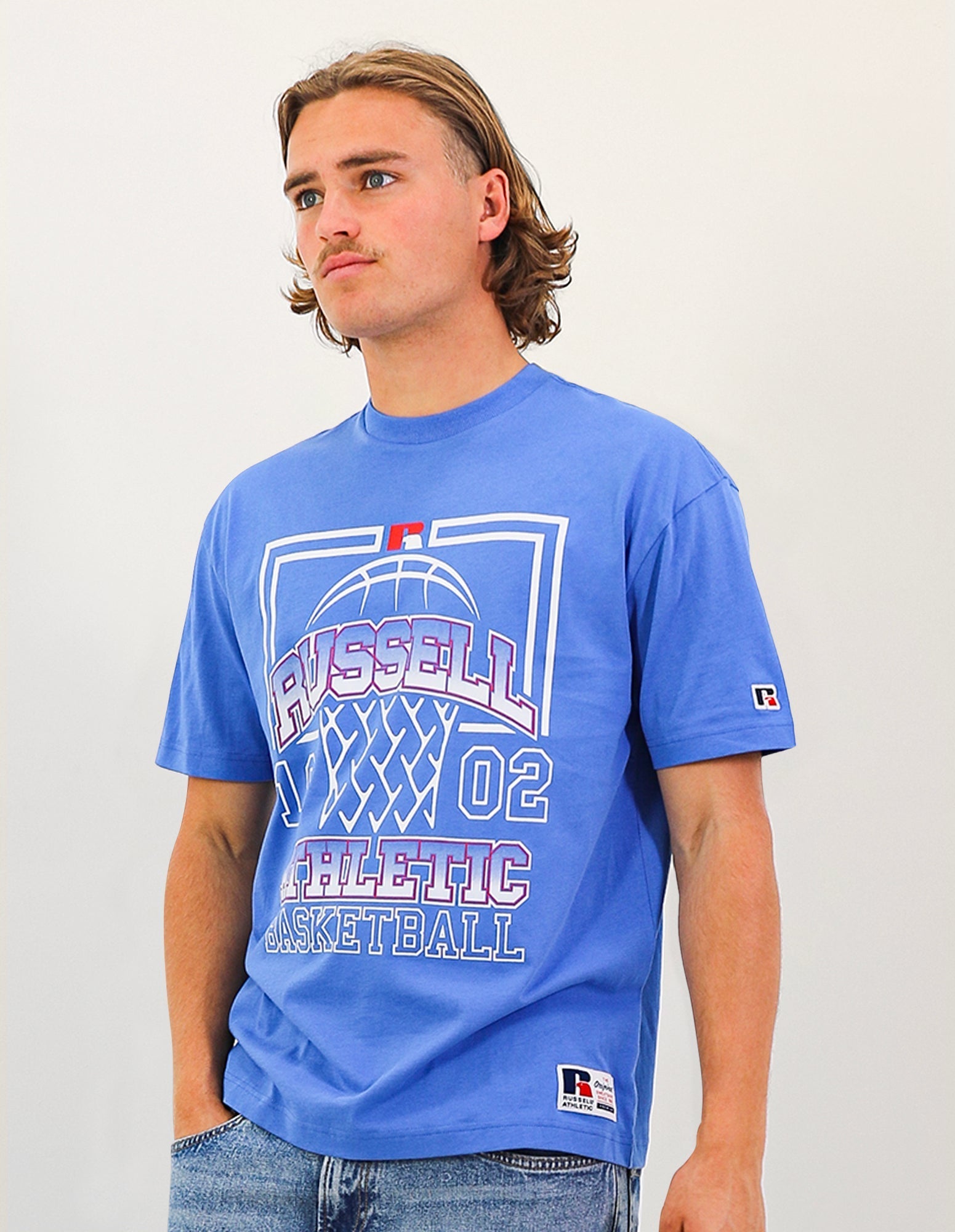 Backboard Oversize Men's Tee - Collegiate Blue