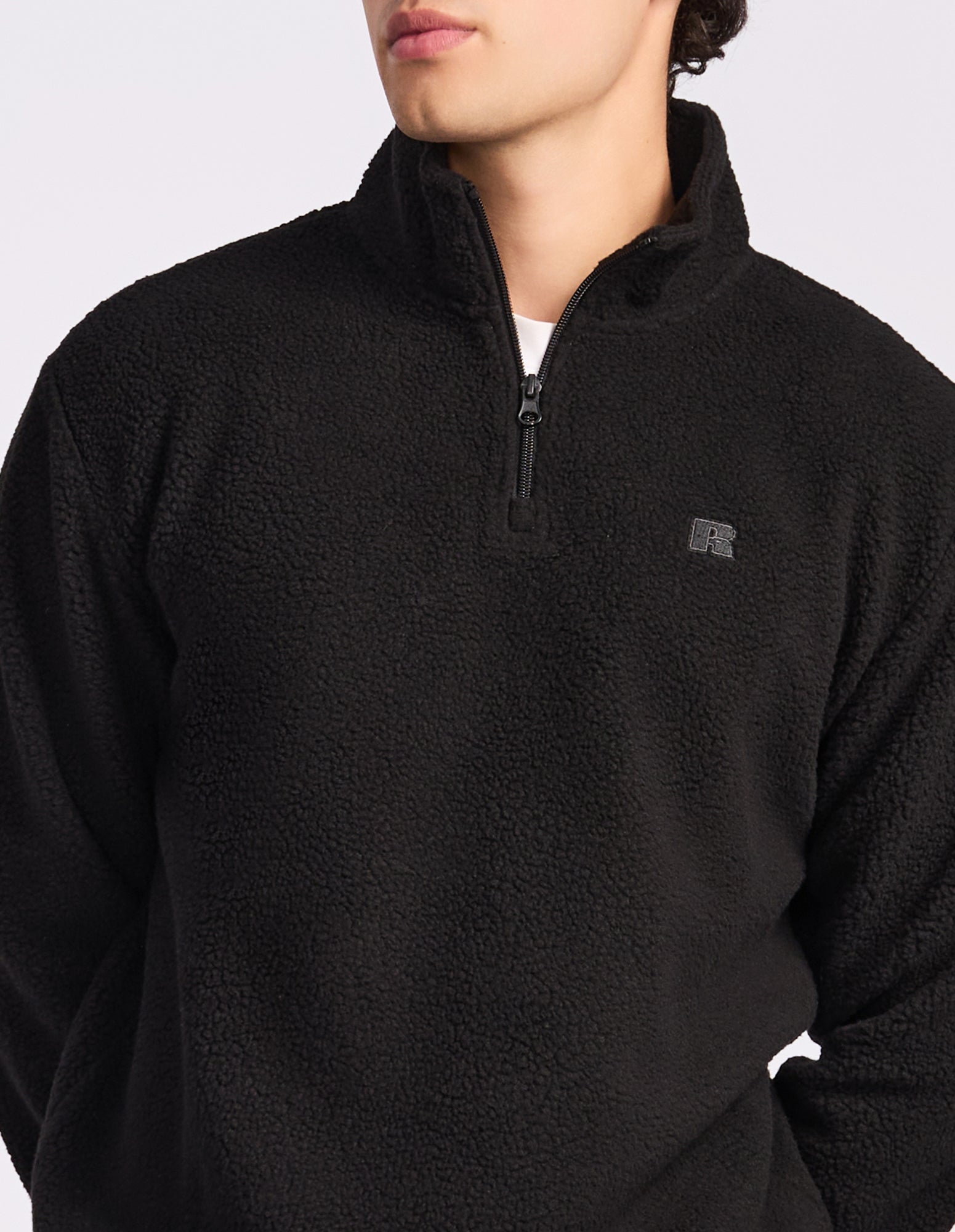 Brooklyn Sherpa Mens Quarter Zip - Black