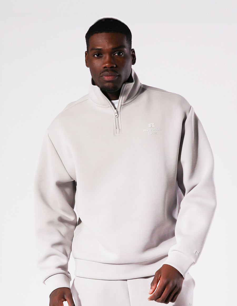 Russell Athletic Australia Men's R Tech Leisure 1902 Quarter Zip - Antarctica White | Russell Athletic AU True Since 1902