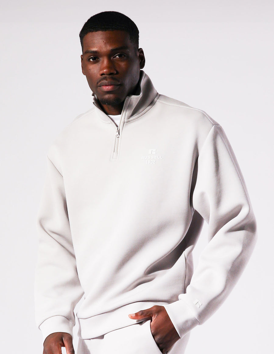 Russell Athletic Australia Men's R Tech Leisure 1902 Quarter Zip - Antarctica White | Russell Athletic AU True Since 1902