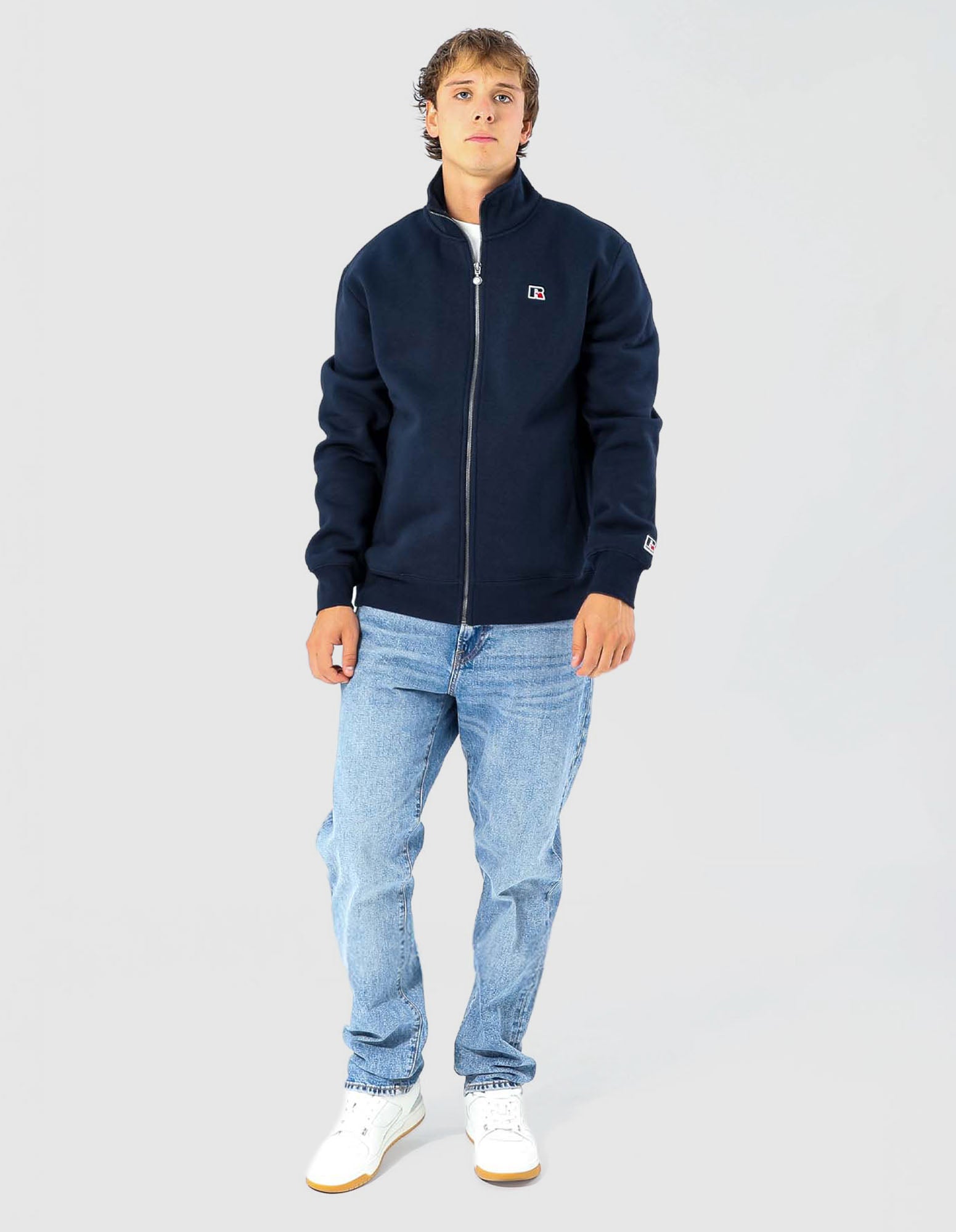 R Logo Mens Track Jacket - Michigan Navy
