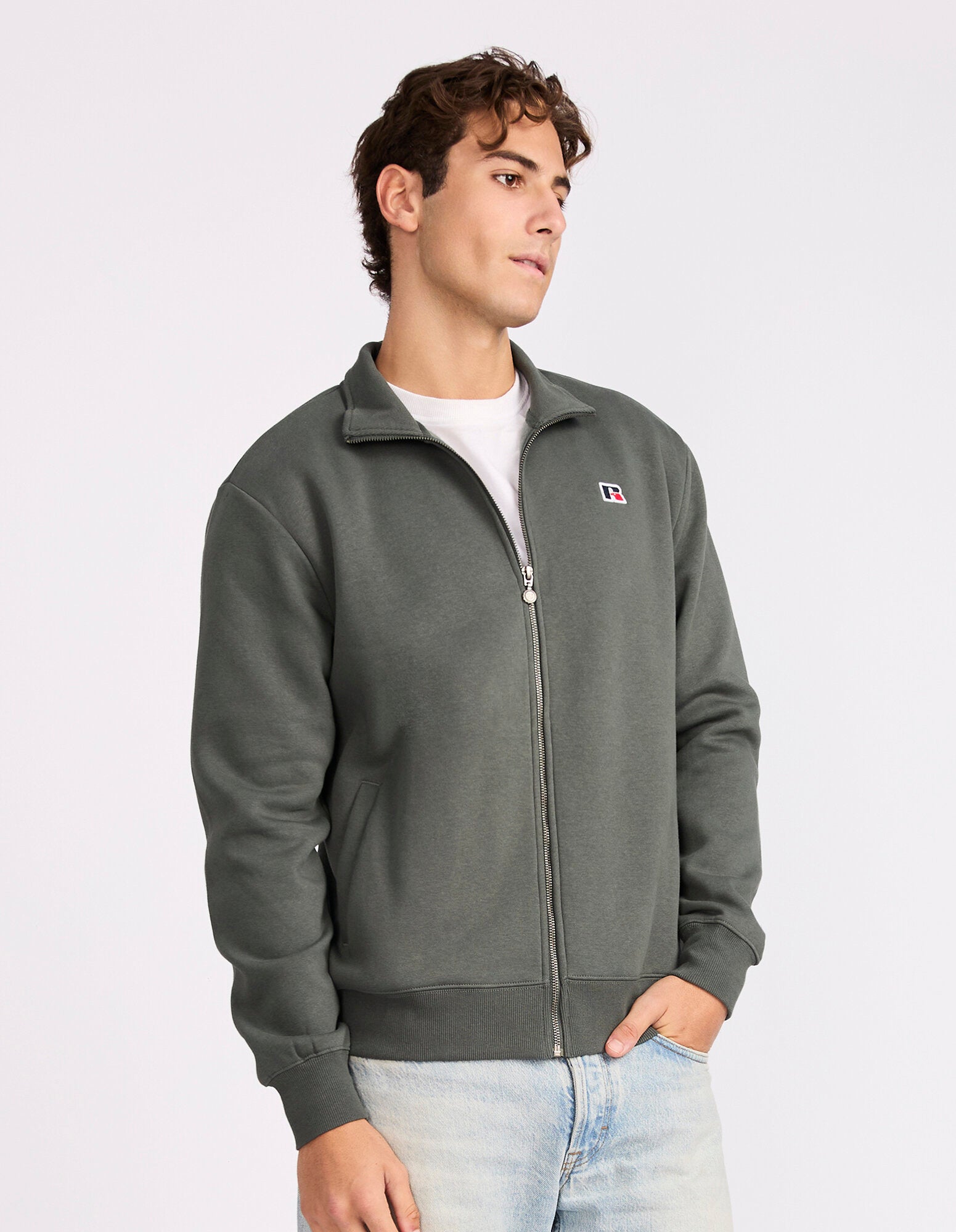 R Logo Mens Track Jacket - Spruce