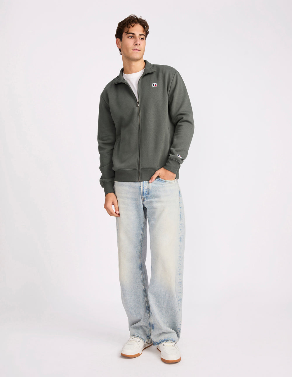 R Logo Mens Track Jacket - Spruce