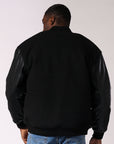 Russell Athletic Australia Men's R Logo Melton Varsity Jacket - Black True Since 1902