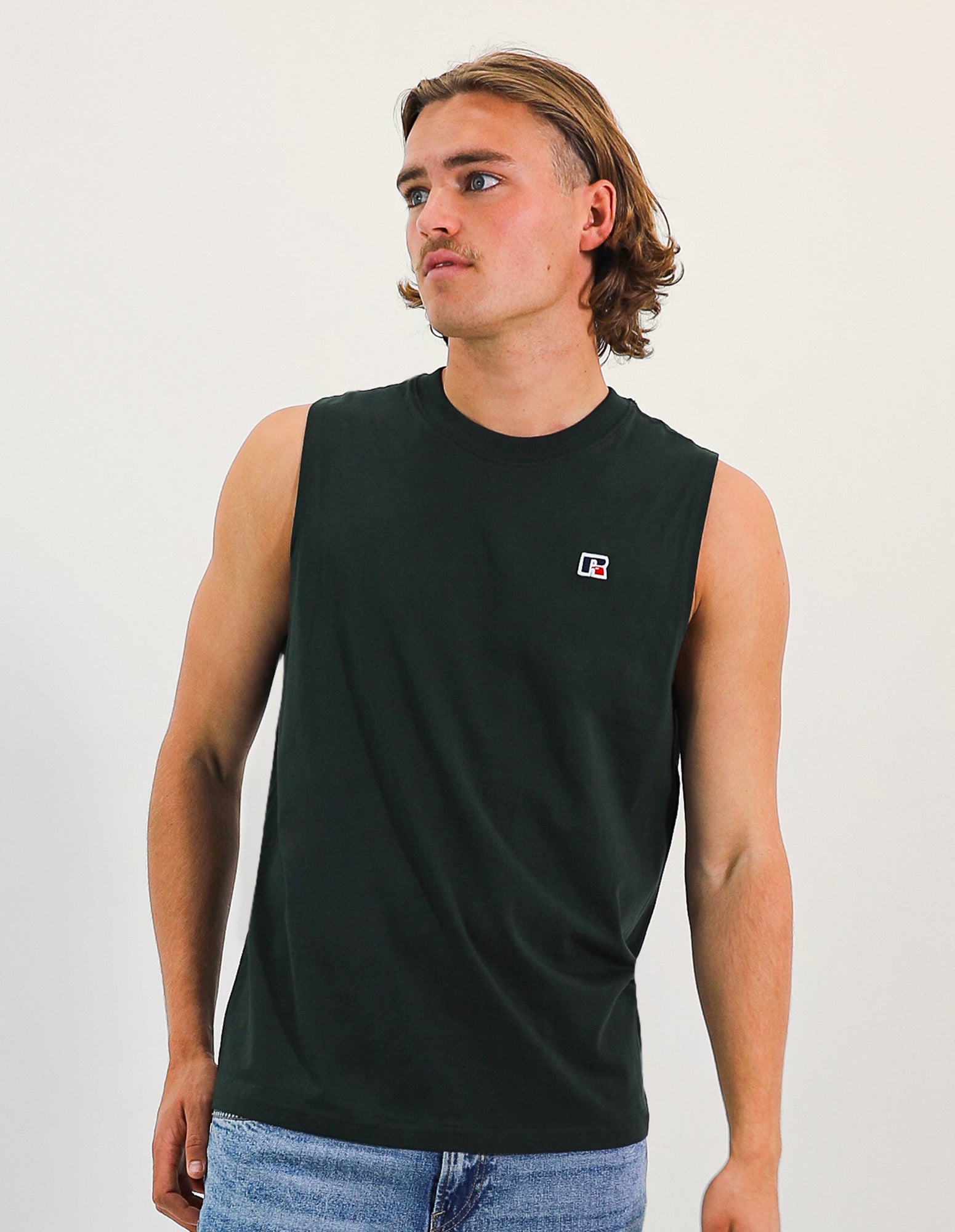 R Logo Men's Muscle Tee - Dark Forest