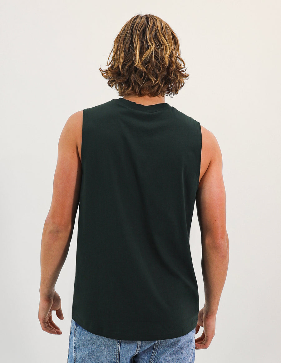 R Logo Men's Muscle Tee - Dark Forest