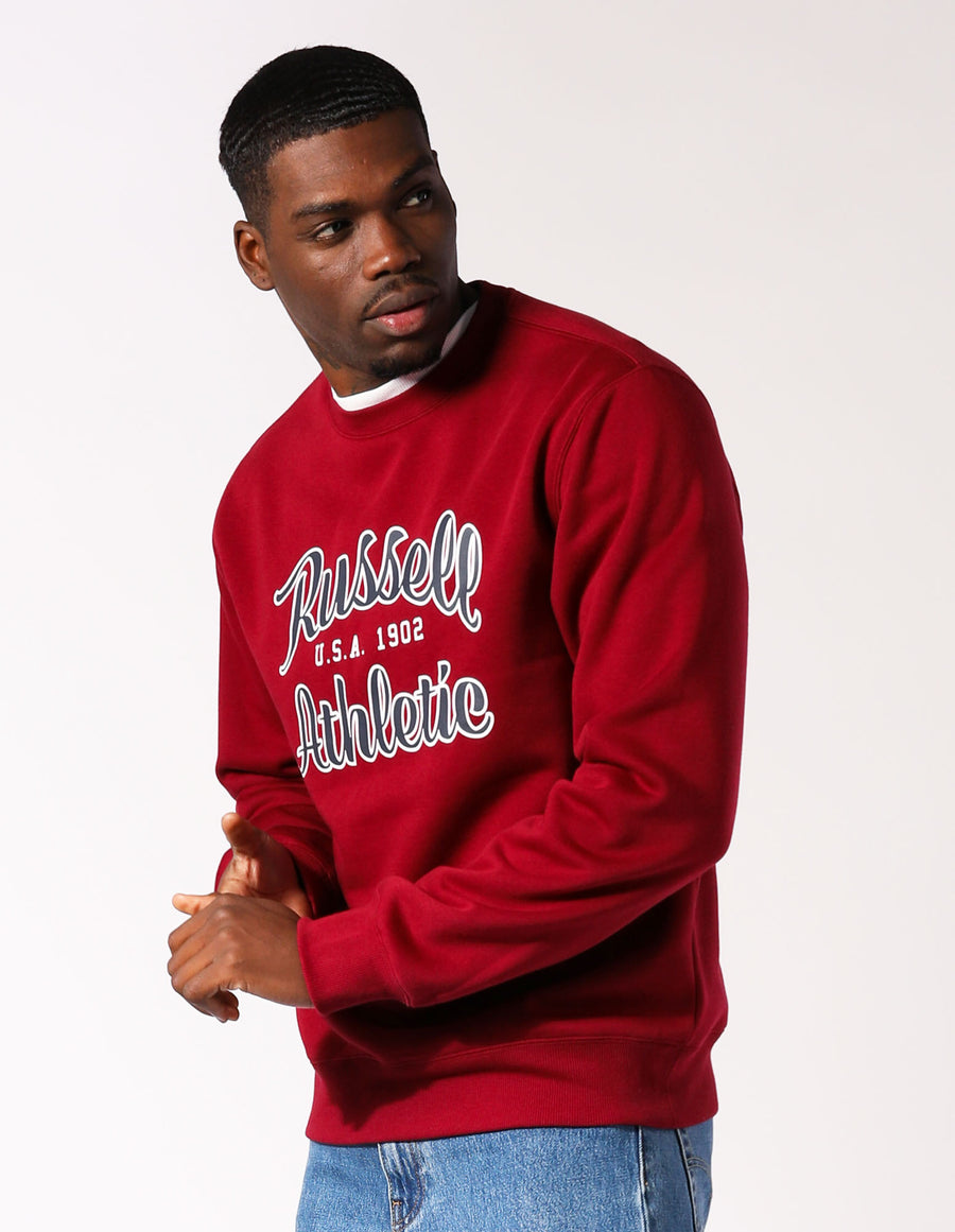 Script Arch Men's Crew - Maroon