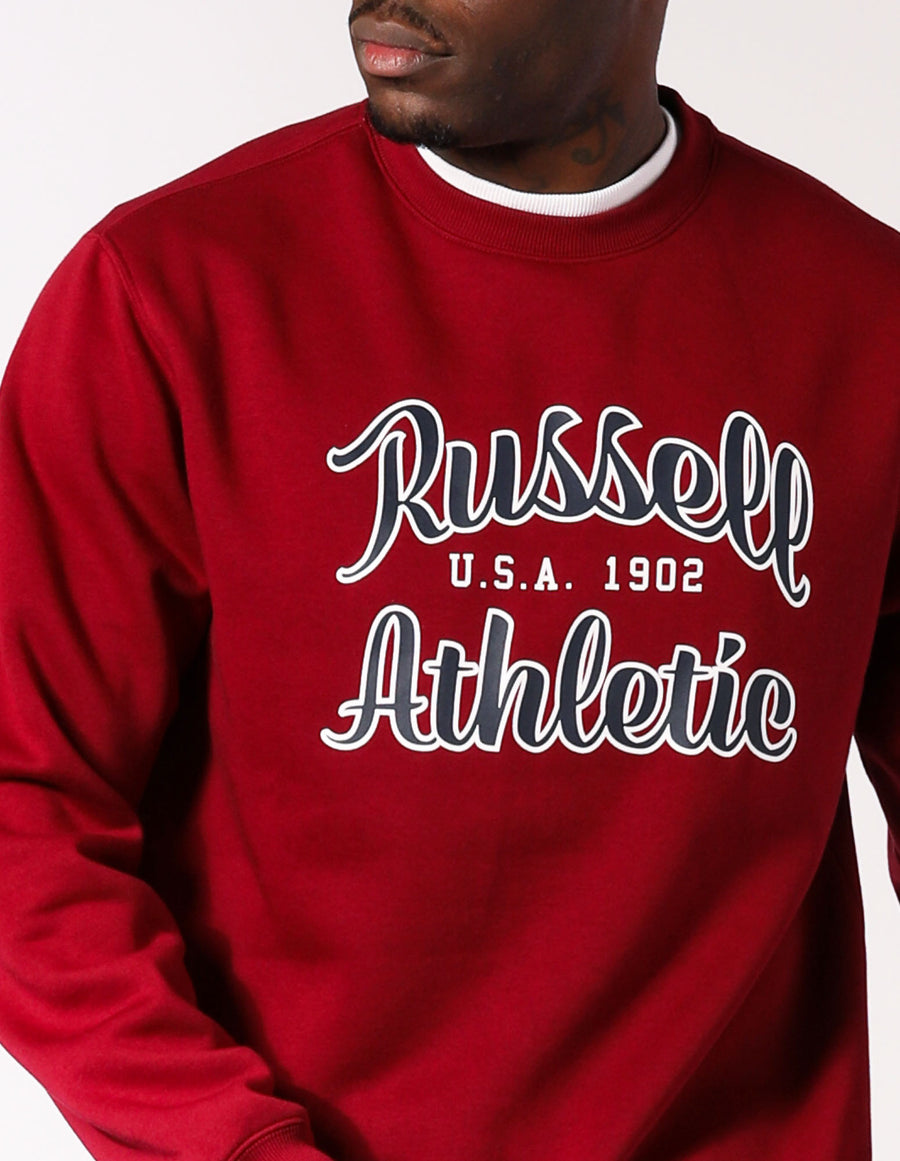 Script Arch Men's Crew - Maroon