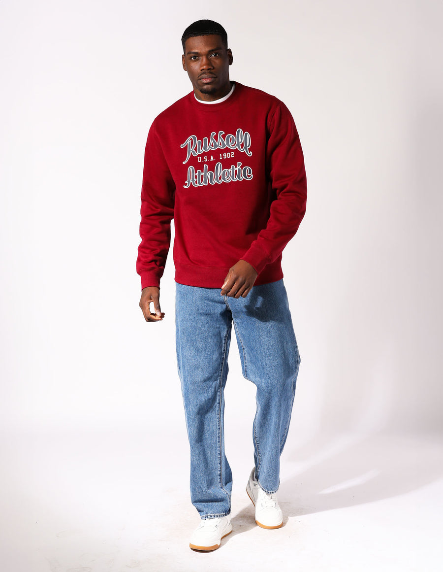 Script Arch Men's Crew - Maroon