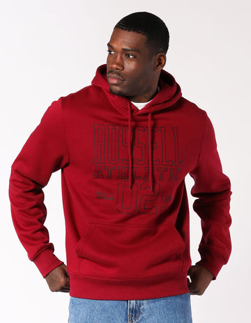 Block Outline Men's Hoodie Maroon