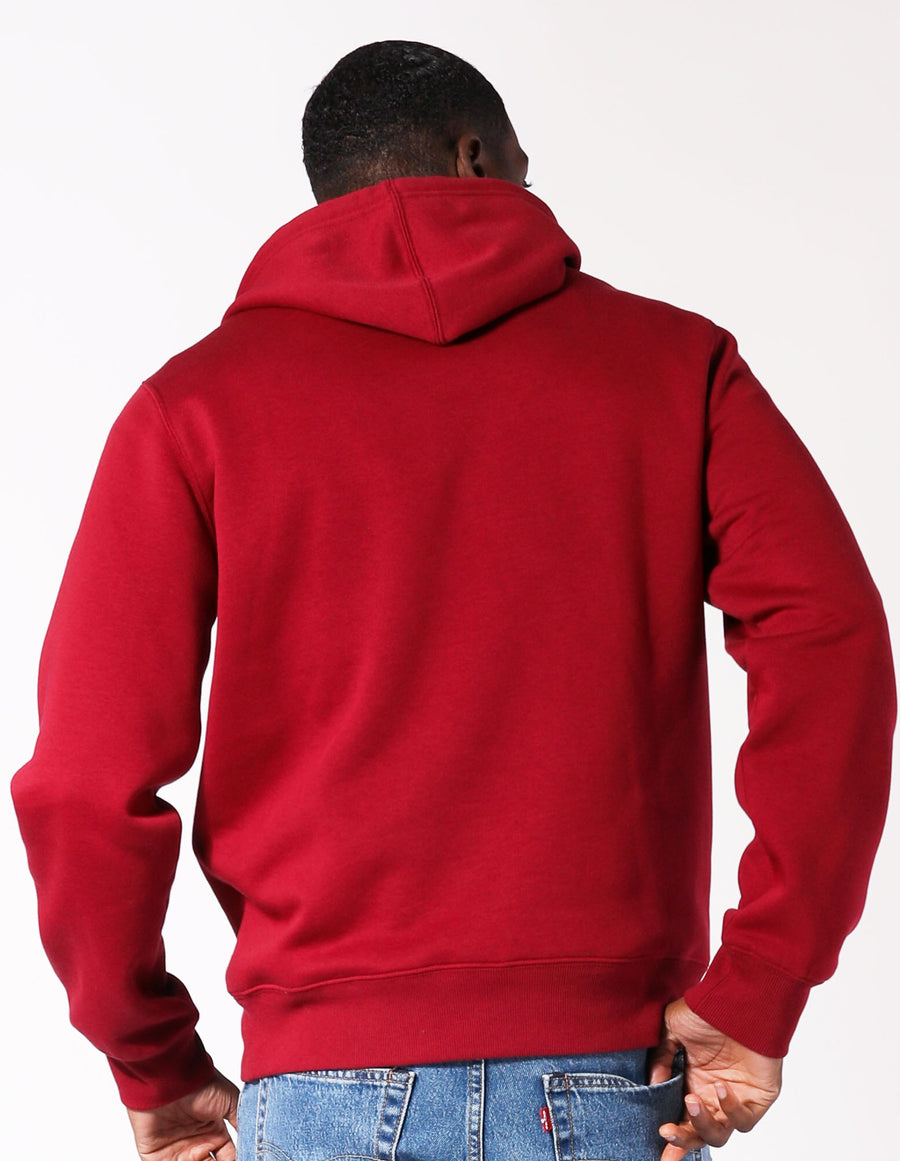 Block Outline Men's Hoodie Maroon