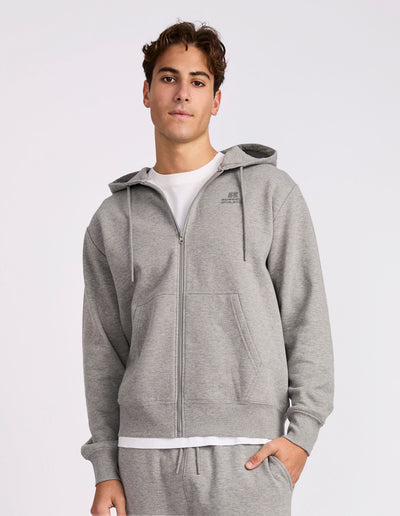 Brooklyn Men's Zip Through - Mid Grey Marle