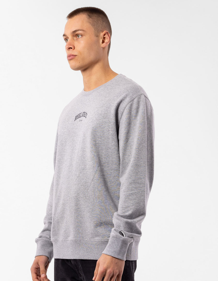 Russell Athletic Australia Men's Originals Big Arch Unbrushed Crew - Grey Marle True Since 1902