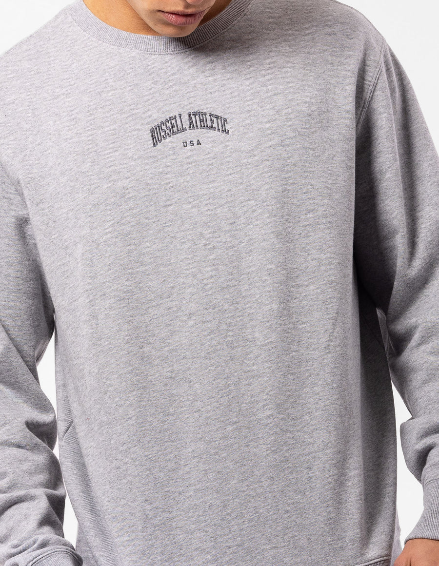 Russell Athletic Australia Men's Originals Big Arch Unbrushed Crew - Grey Marle True Since 1902