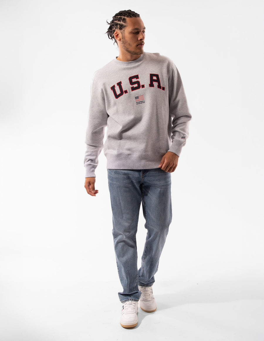 Russell Athletic Australia Men's Lewis Crew - Light Marle True Since 1902