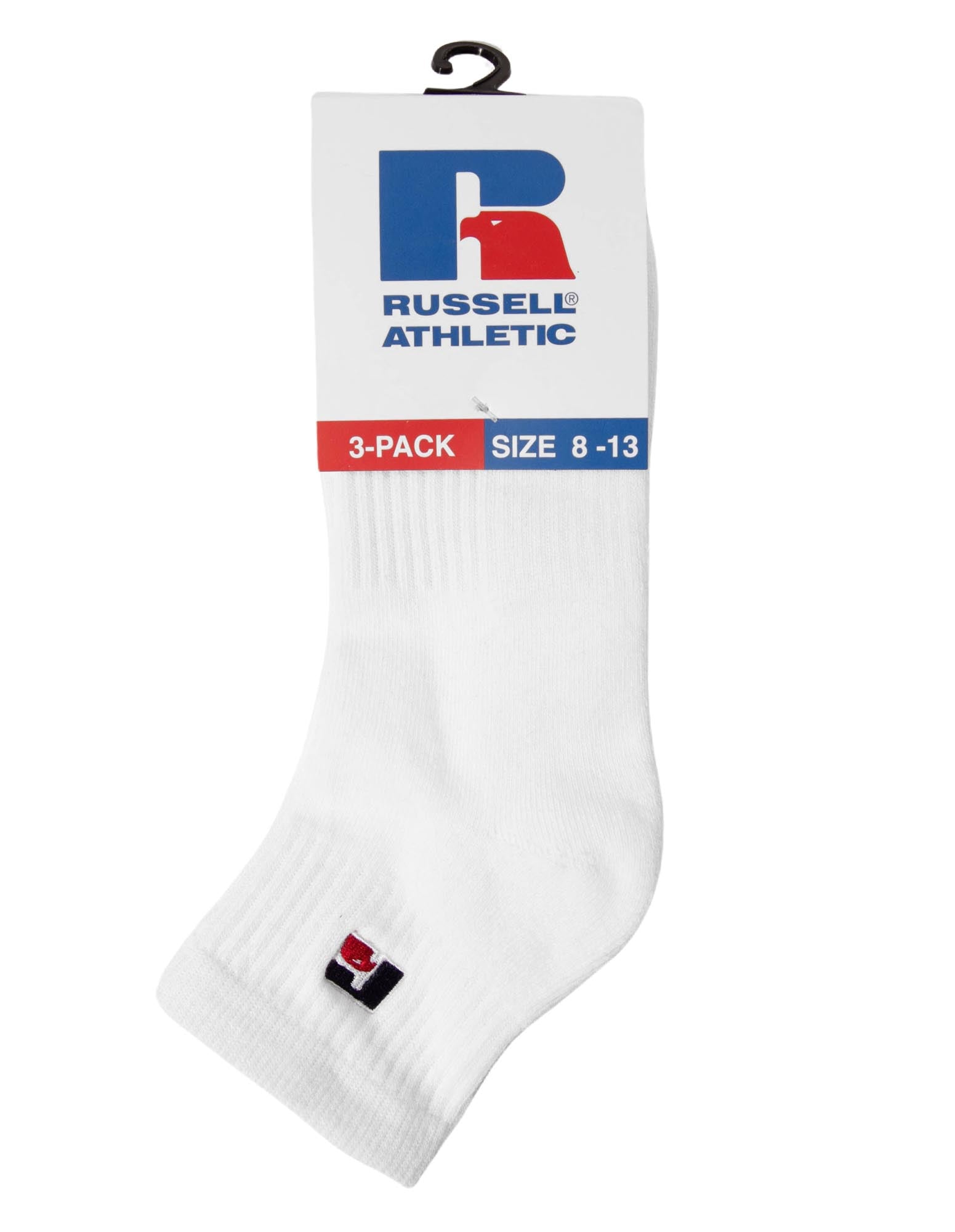 Russell Athletic Australia Essential Quarter Socks 3 Pack - White True Since 1902