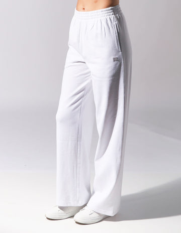 Russell Athletic Australia Women's Manhattan R Logo Wide Leg Track Pants - Stardust True Since 1902